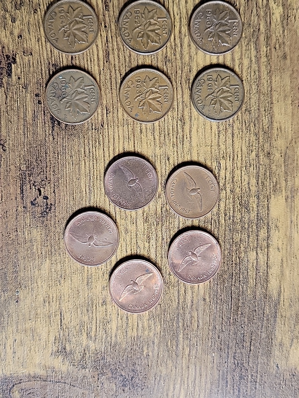 Vintage 1960s Canadian Cents - Copper Tones (Various Years)